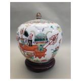 Antique famille rose porcelain ginger jar