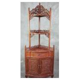 Vintage Asian rosewood corner cabinet