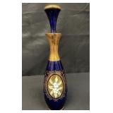 Vintage cobalt blue Murano glass decanter