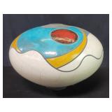 Southwest style signed ceramic vase with hand