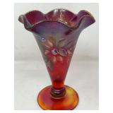 Fenton D. Wright signed trumpet vase