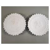Pair of antique Porcelaine Opaque Grunstadt plates