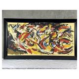 Vintage abstract expressionism acrylic on canvas