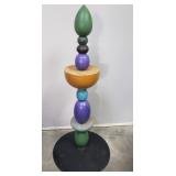 Nichols modern ceramic totem on metal base