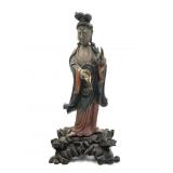 Carved Wood Polychrome Quan Yin Godess