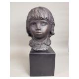 ALVA studios 1958 bronze time chalk head sculpture