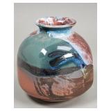 Signed studio art pottery vase