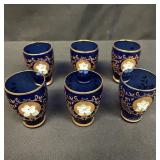 Vintage Murano glass hand painted 24k gold glasses