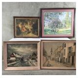 Four vintage framed prints