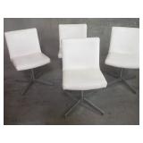 Vintage faux leather chairs with aluminium frame