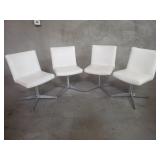 Vintage faux leather chairs with aluminium frame