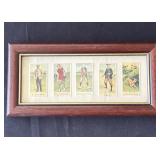 Vintage framed tobacco golf cards