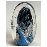 Signed art glass paperweight