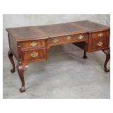 Sligh chippendale-style walnut executive desk