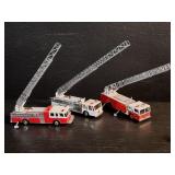 3 vintage Conrad die-cast ladder fire trucks