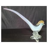 Murano style hand blown art glass pheasant figure