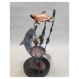 SPI Gallery Brass turtle, dolphin, fish and