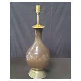 Vintage smoked glass table lamp