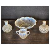 Vintage Fenton white opalescent hobnail