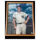 Framed Mickey Mantle signed photo