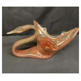 Vintage Murano-style Sooner swan art glass bowl