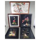 5 floral embroidery artworks