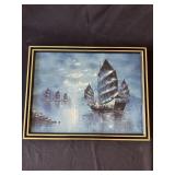 Framed signed oil painting