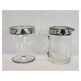 Heisey style glass and silver overlay creamer