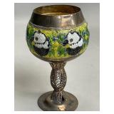 Vintage sterling silver and enamel filigree