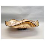Signed art glass center bowl