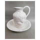William Sonoma ceramic pitcher and basin set