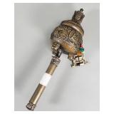 Vintage brass Tibetan prayer scroll