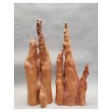 Pair of cypress root sculptures
