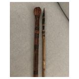 Early Vtg. New Guinea native spear & talking stick