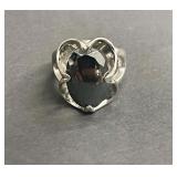 Vintage WM Co Hematite sterling silver ring