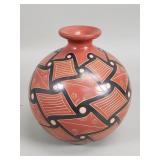 Signed Mexican pottery vase