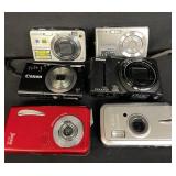 Group of vintage digital cameras