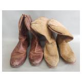 Tecovas leather roper boots and Laredo seude