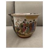 Vtg Chinese Porcelain Geisha fish bowl planter