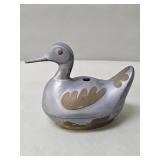 Vintage pewter and brass duck trinket box