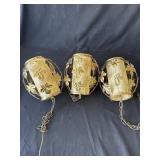 Lot of Mid Century-Modern metal swag lamps
