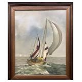 Vintage framed and signed oil on canvas painting