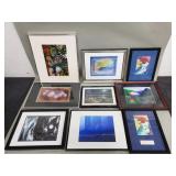 Nine framed prints