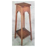 Antique oak plant stand