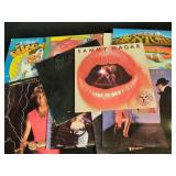 13 vintage LP rock and roll records, AC/DC, Heart,