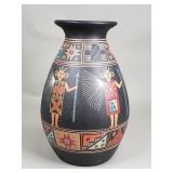 Handmade folk art pottery vase