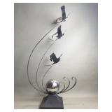Mid Century style seagulls in flight metal