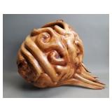 Burl wood hanging sculpture