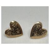 14k gold heart earrings