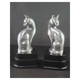 Pair of cat aluminum bookends